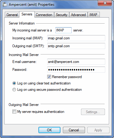 Server google mail Server google mail
